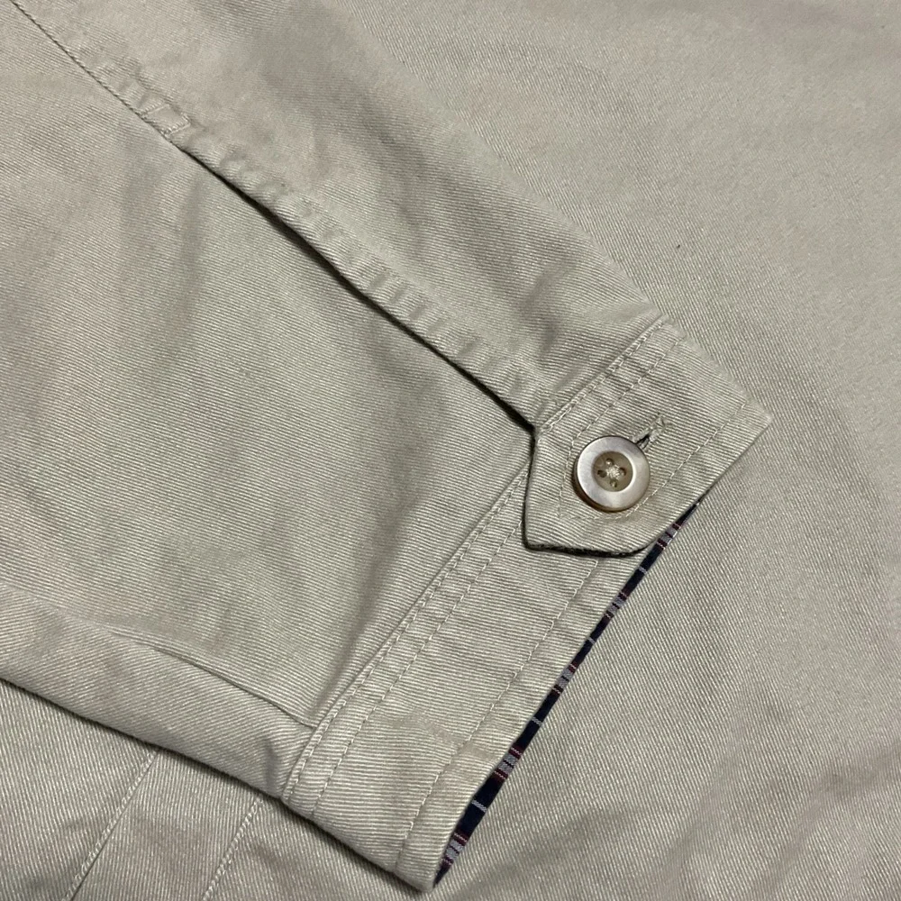 Chaps Jacket Mens 2xl Khaki Bomber Golfing Zip Up Casual Pockets Plaid Lined